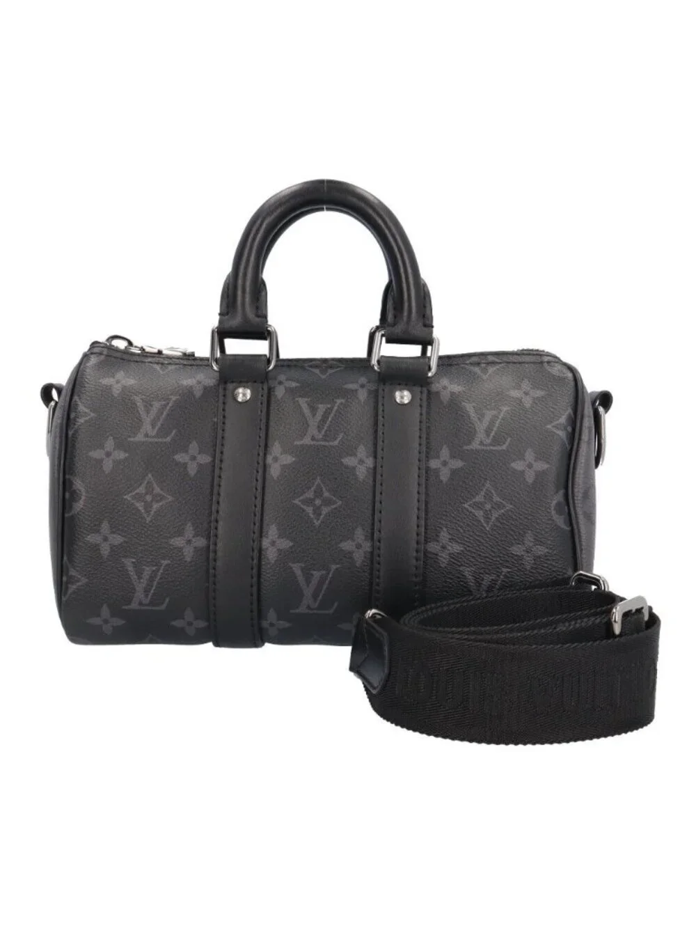 Louis Vuitton Keepall 25 Bandouliere Monogram Eclipse Shoulder Bag Black